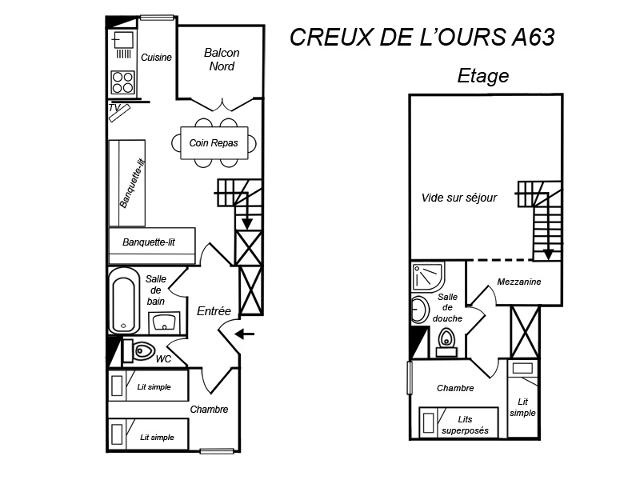 Appartements Creux de l'ours rouge - Méribel Mottaret 1850