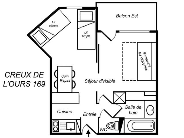Appartements Creux de l'ours bleu - Méribel Mottaret 1850