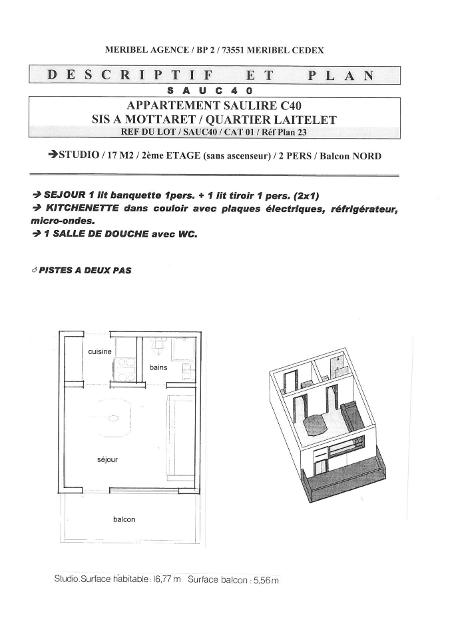 Appartements LA SAULIRE - Méribel Mottaret 1850