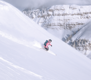 Vue aérienne sur les montagnes enneigées